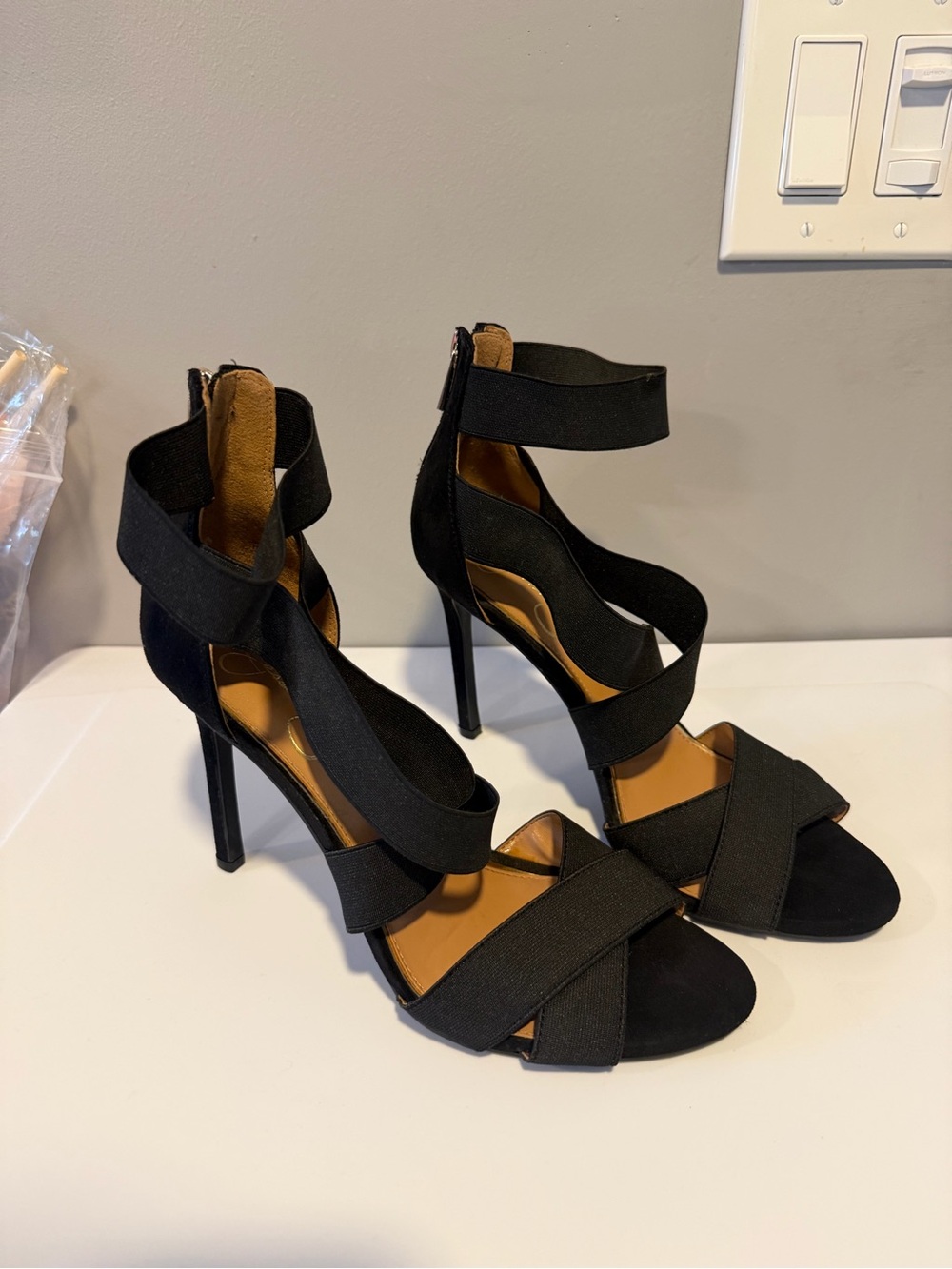 Jessica Simpson Jullry Black Suede Stiletto Heels Women's Size 10